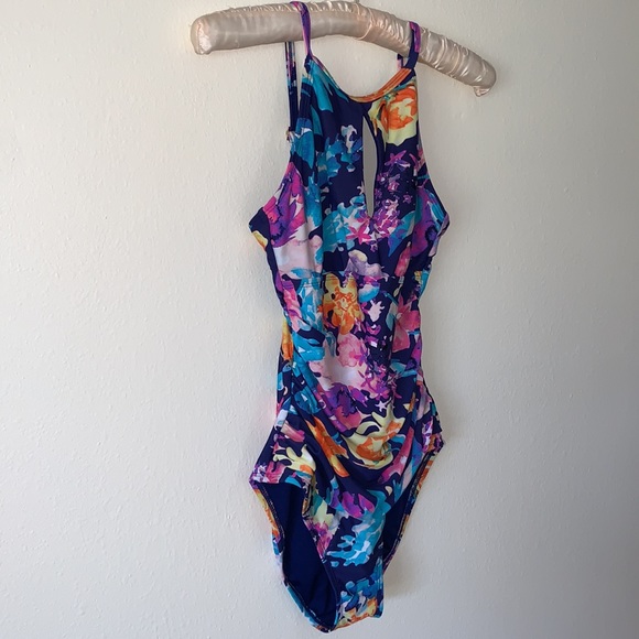 Swim/Bathing Suit One Piece Size 6 Women’s Into The Bleu By Amerex Multi Colors - Picture 8 of 11
